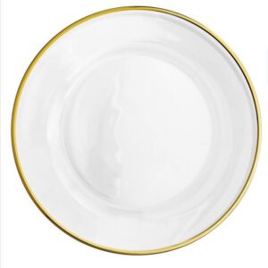 Acopa 13" Round Gold Rim Glass Charger Plate