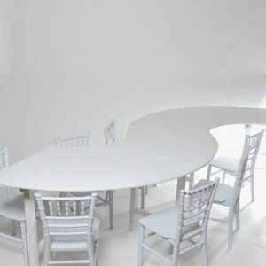 Serpentine white wooden kids table
