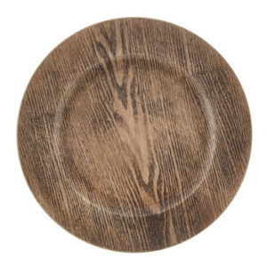 Plastic Wood grain charger plate