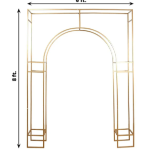Gold Metal Rectangular Arch, Frame Backdrop Stand - 8ft